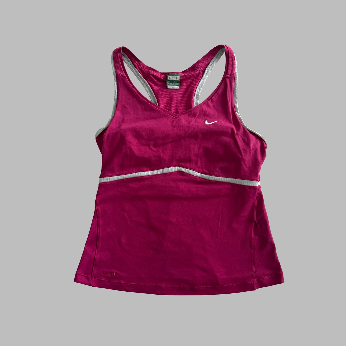Y2K Nike Striped Racerback Activewear Top - L