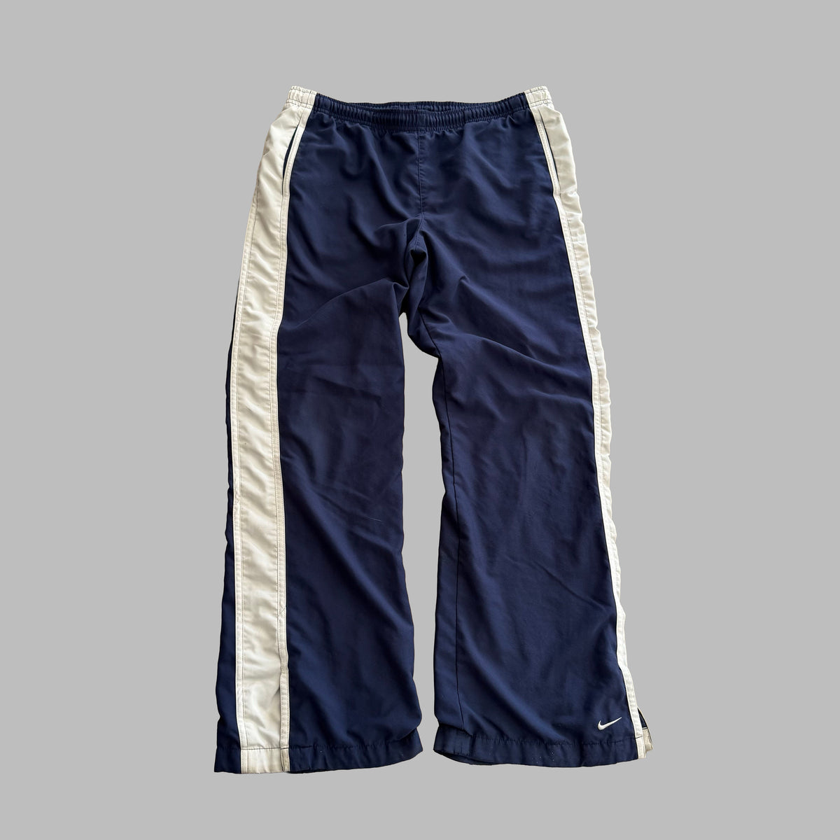 Y2K Nike Striped Wide Leg Track Pants - M