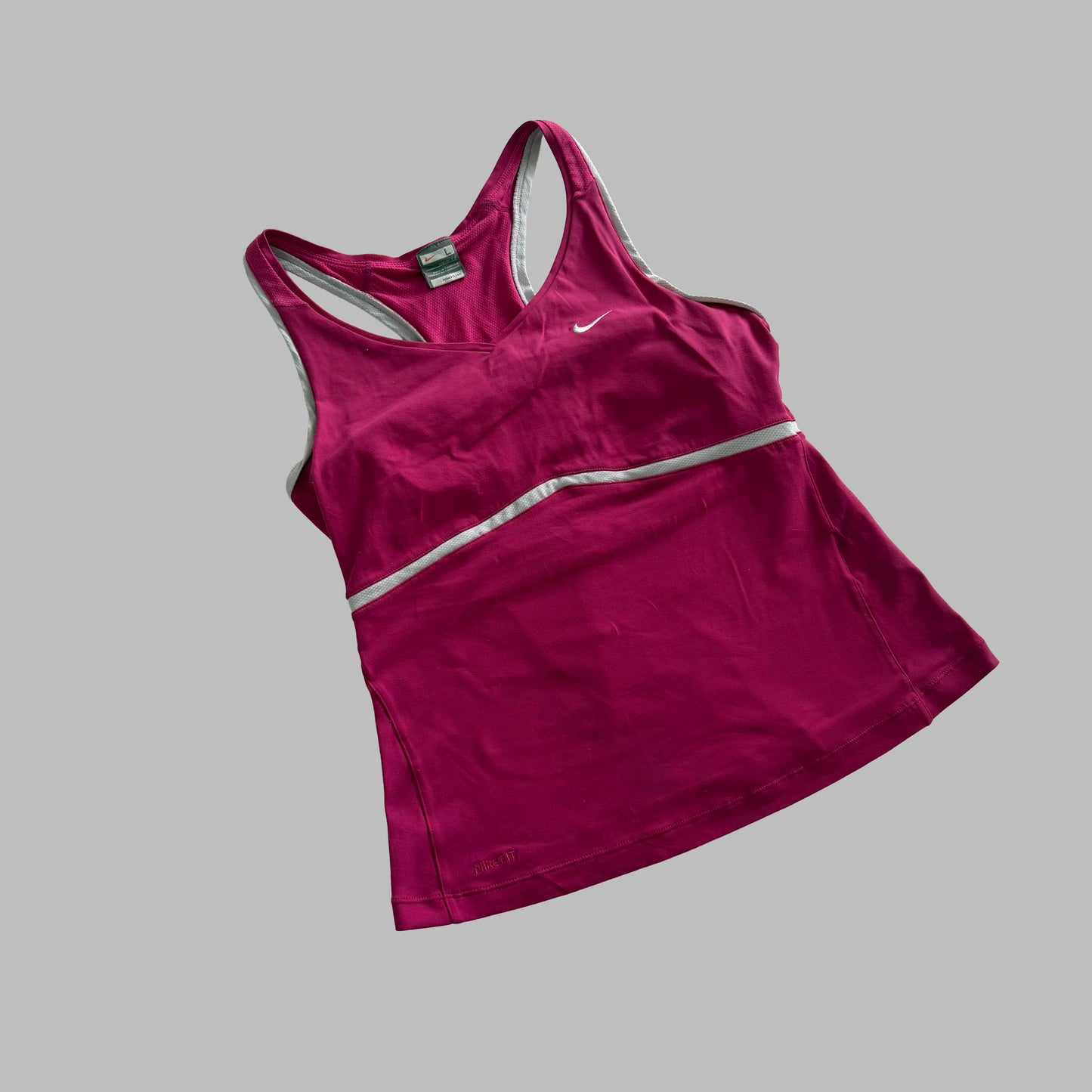 Y2K Nike Striped Racerback Activewear Top - L