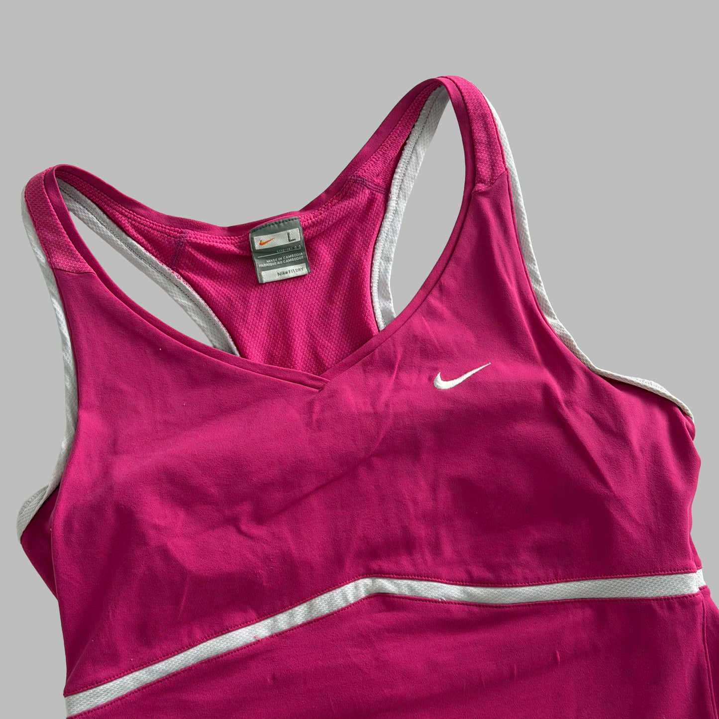 Y2K Nike Striped Racerback Activewear Top - L