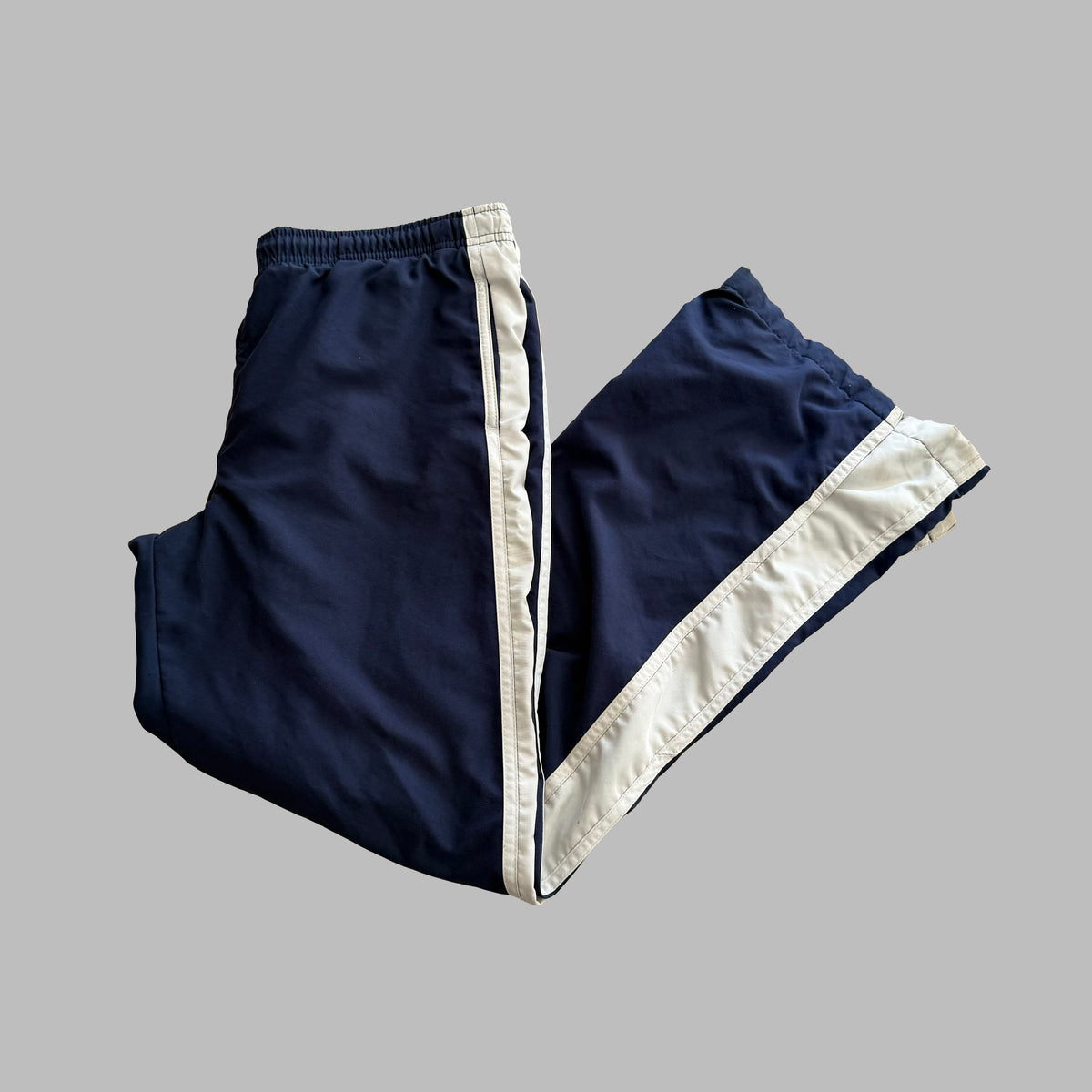 Y2K Nike Striped Wide Leg Track Pants - M