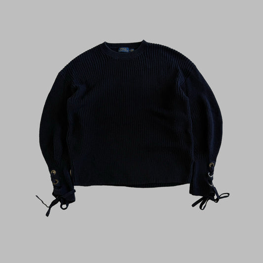 Polo Ralph Lauren Lace-Up Sleeve Knit - M