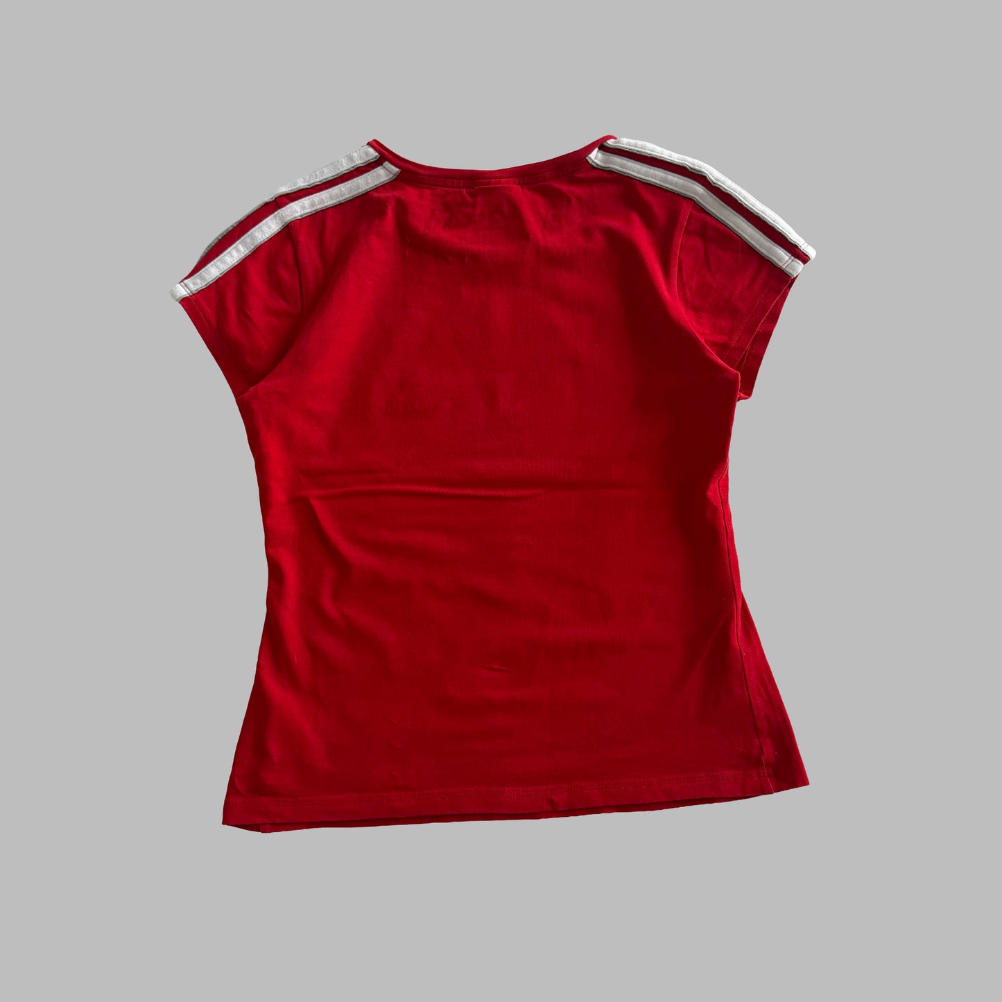 Y2K Adidas Three Stripe Synched Baby Tee - M/L