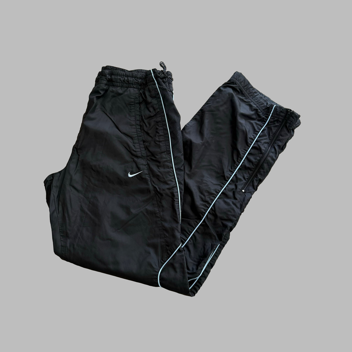 Y2K Nike Wide Leg Striped Track Pants - M