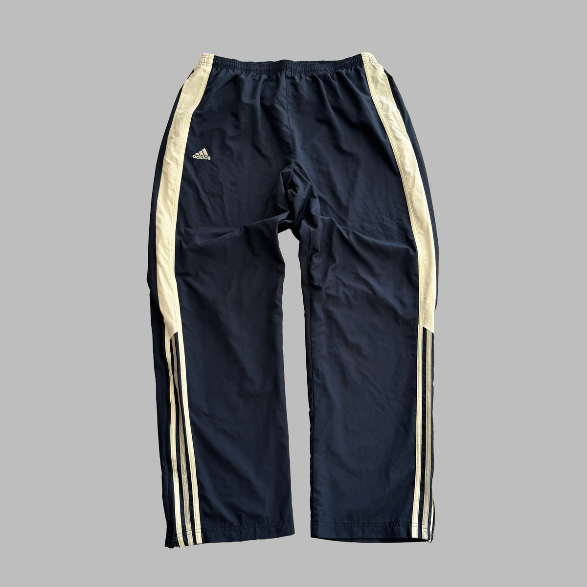 Y2K Adidas Striped Wide Leg Track Pants - XL