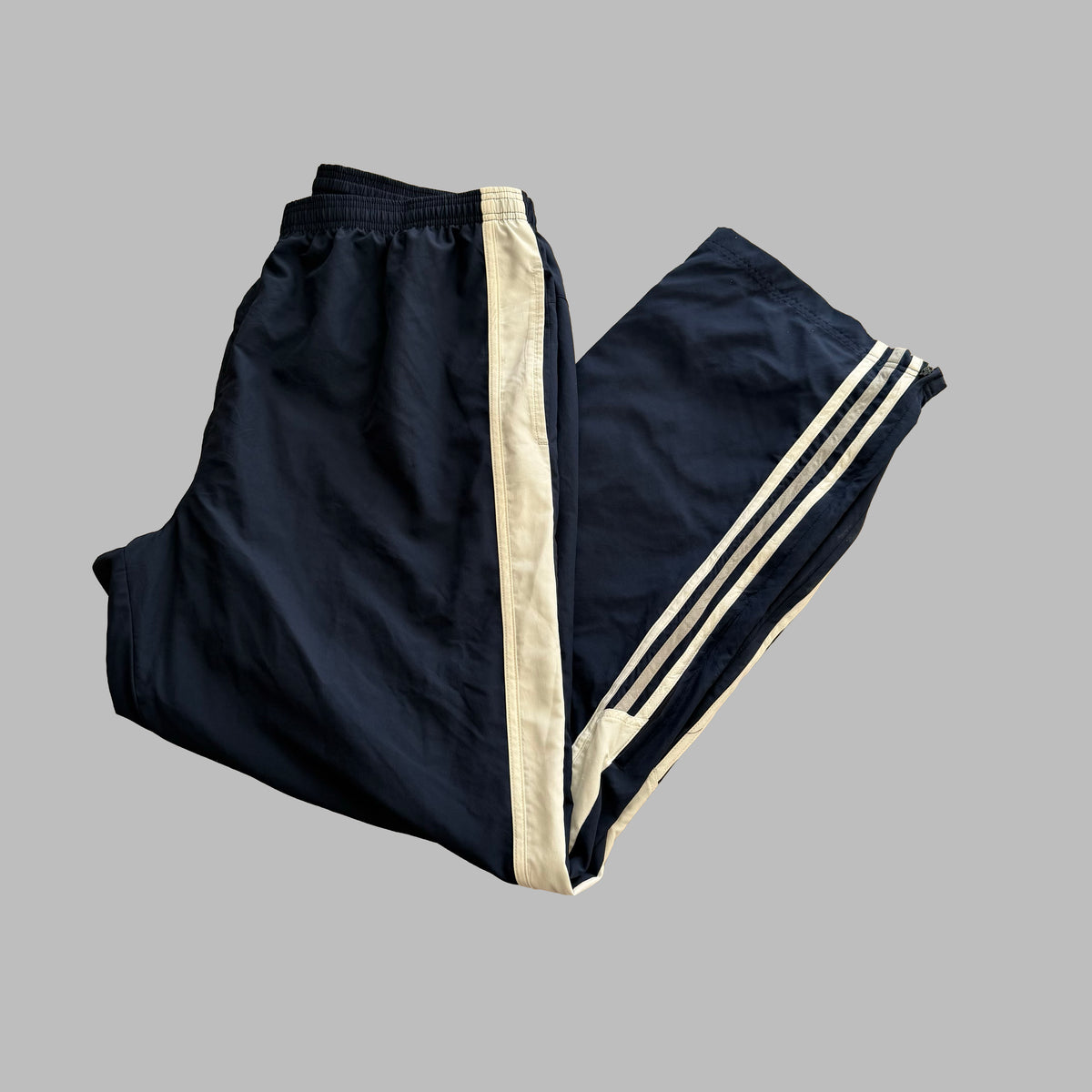 Y2K Adidas Striped Wide Leg Track Pants - XL