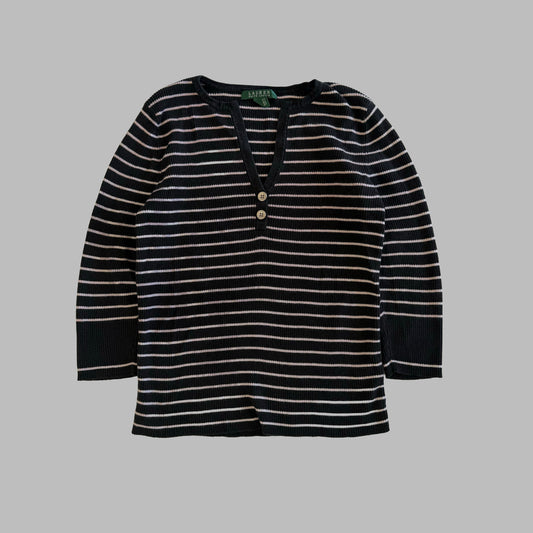 Y2K Polo Ralph Lauren Striped Long Sleeve - M