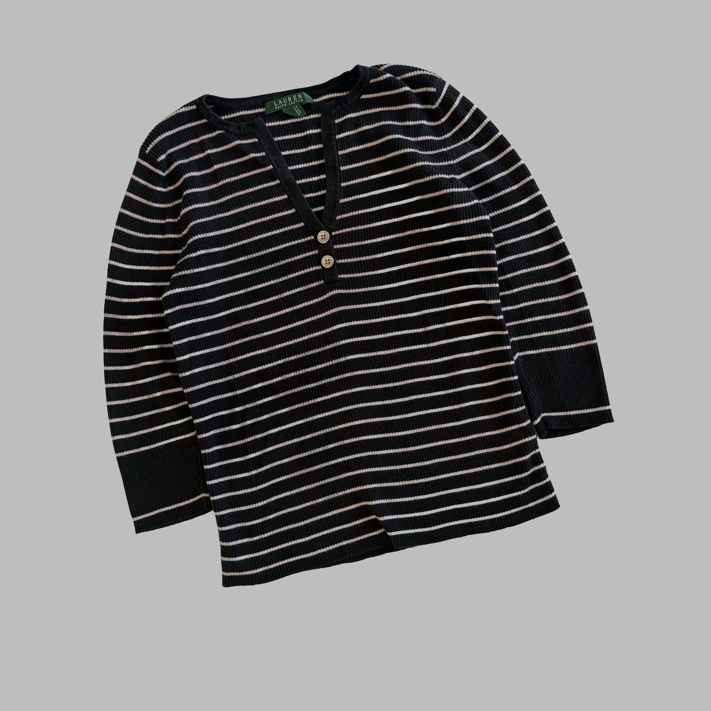 Y2K Polo Ralph Lauren Striped Long Sleeve - M