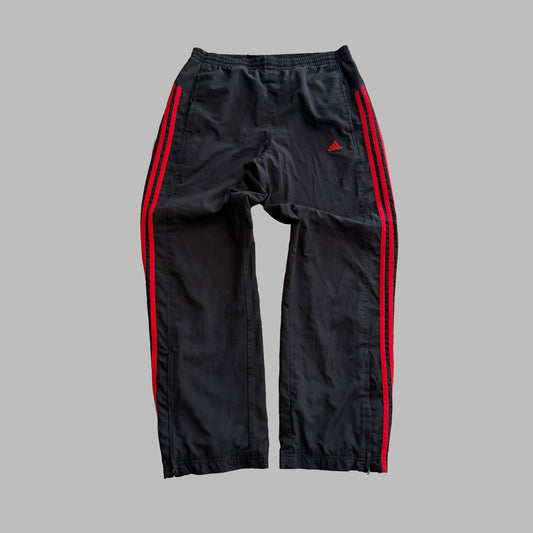 Y2K Adidas Three Stripe Baggy Track Pants - M