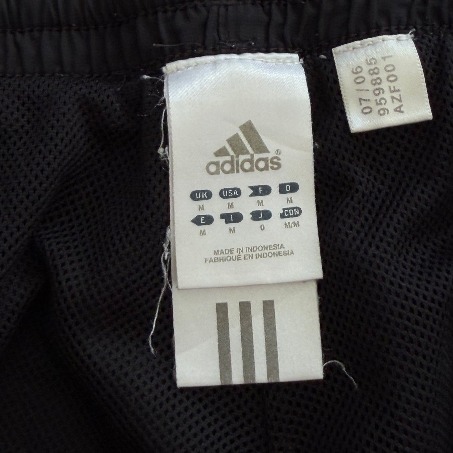 Y2K Adidas Three Stripe Baggy Track Pants - M