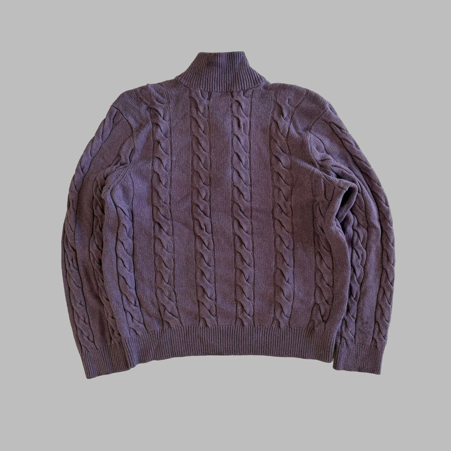90s Polo Ralph Lauren Cable Knit Quarter Zip - L