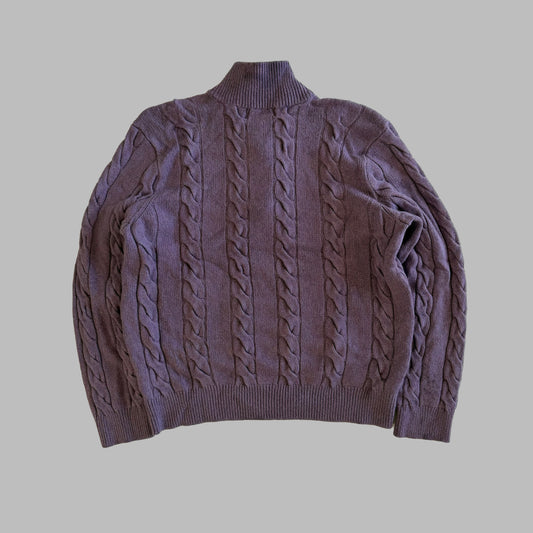 90s Polo Ralph Lauren Cable Knit Quarter Zip - L