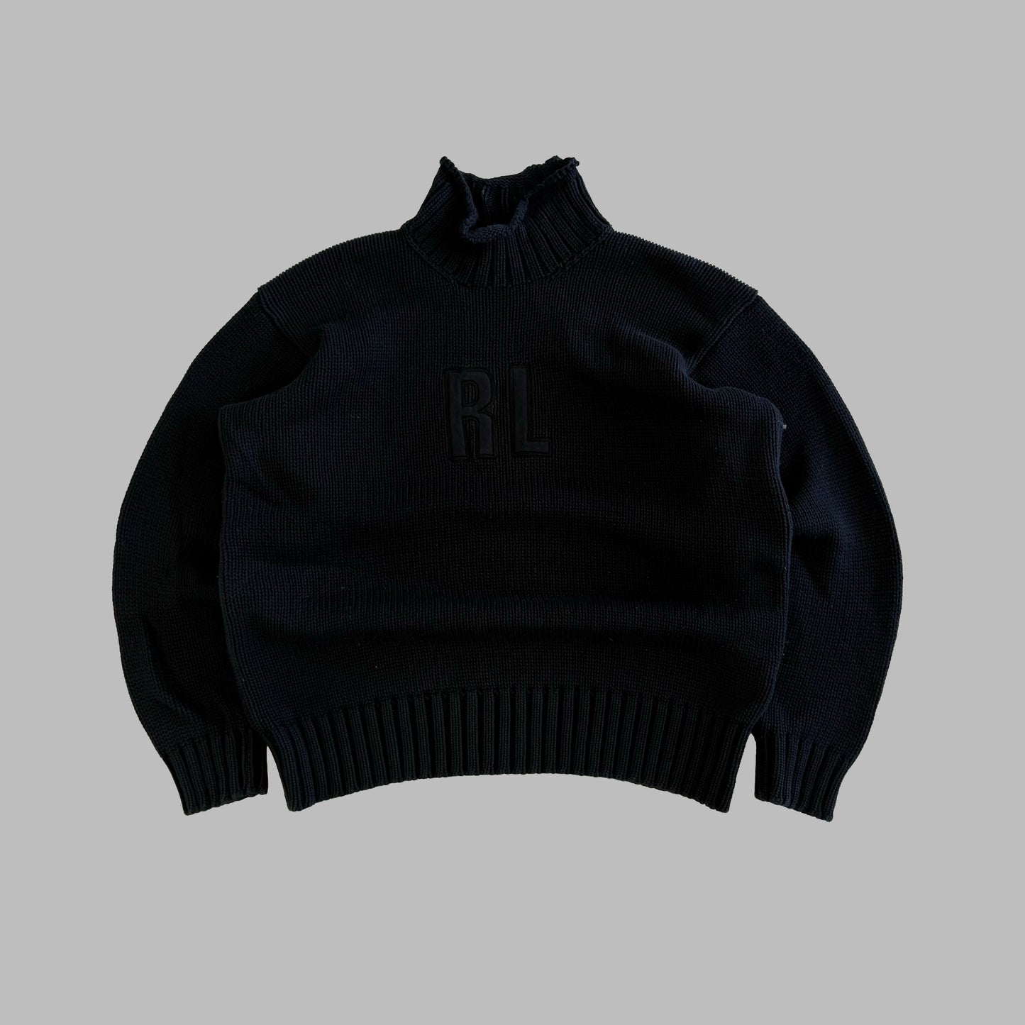 Y2K Ralph Lauren Polo Sport Mock Neck Heavy Knit - M