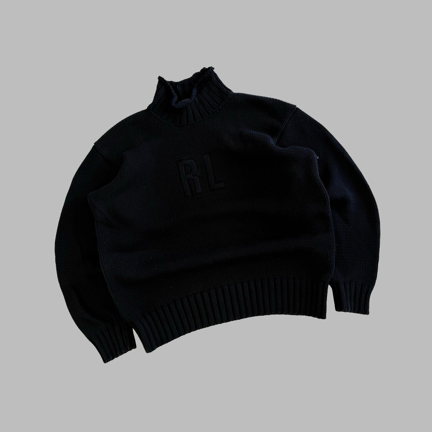 Y2K Ralph Lauren Polo Sport Mock Neck Heavy Knit - M