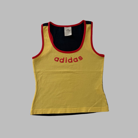 Y2K Adidas Two Tone Spell Out Activewear Tank - S