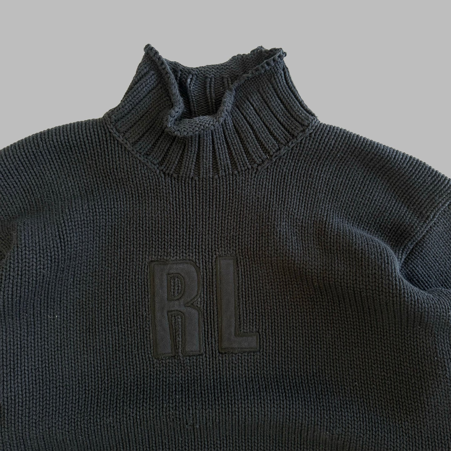 Y2K Ralph Lauren Polo Sport Mock Neck Heavy Knit - M