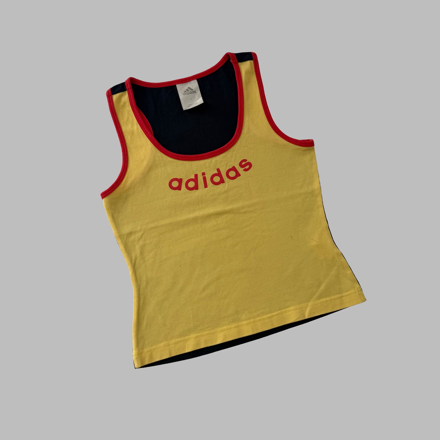 Y2K Adidas Two Tone Spell Out Activewear Tank - S