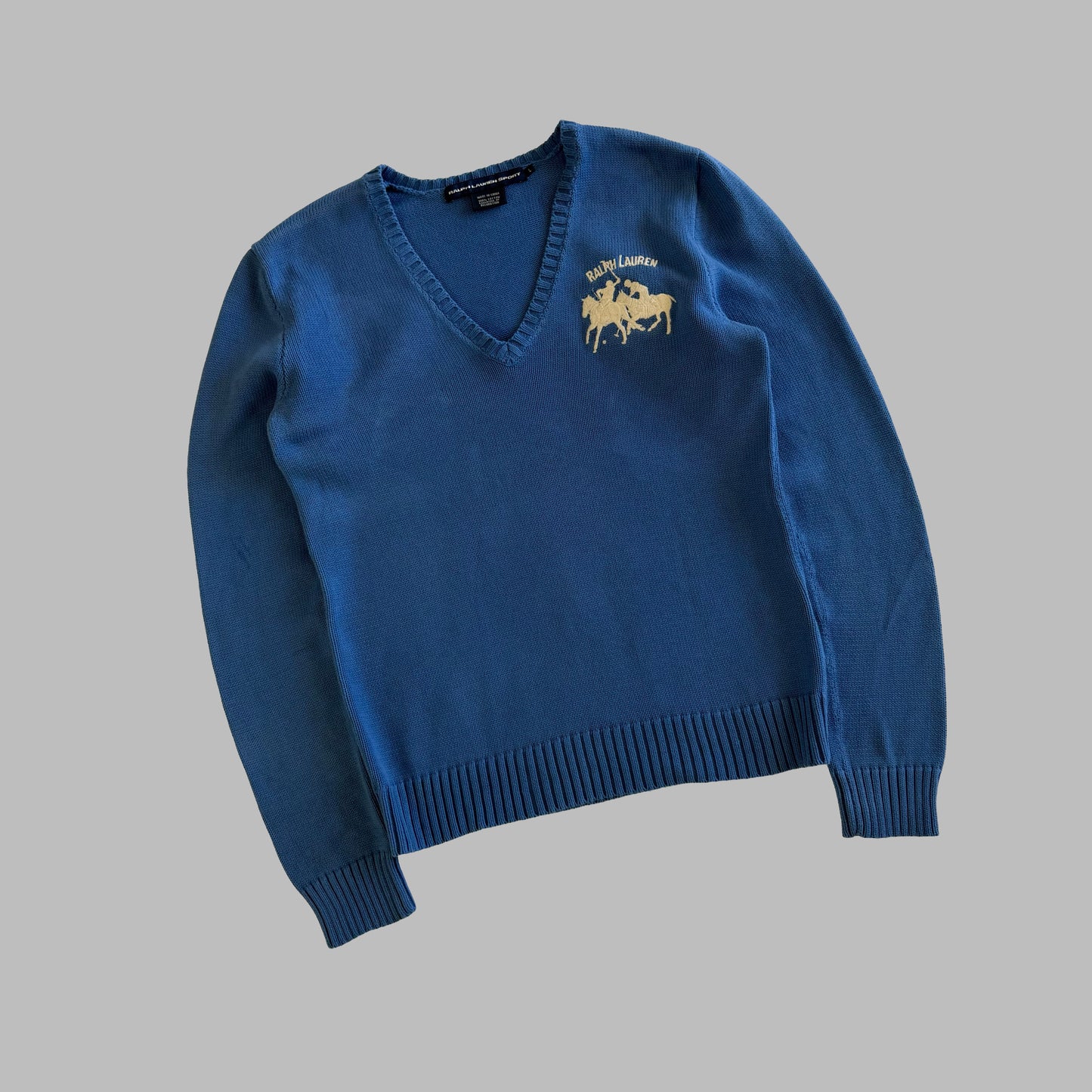 Y2K Polo Ralph Lauren V-neck Sweater - L