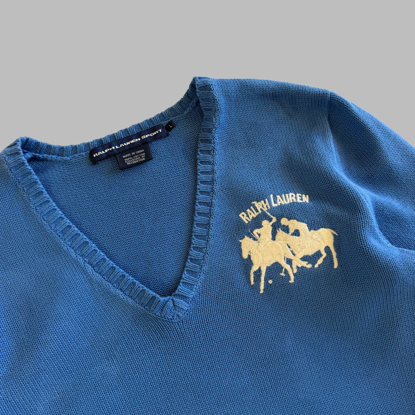 Y2K Polo Ralph Lauren V-neck Sweater - L