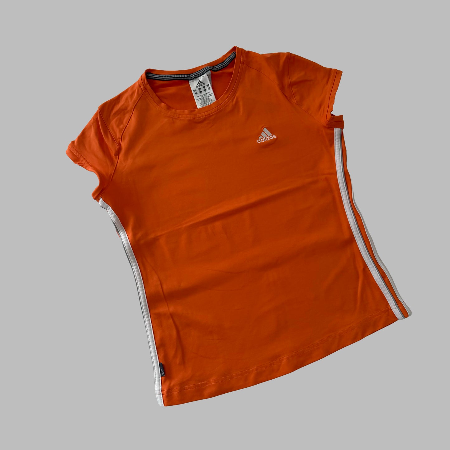 Y2K Adidas Three Stripe Activewear Top - M