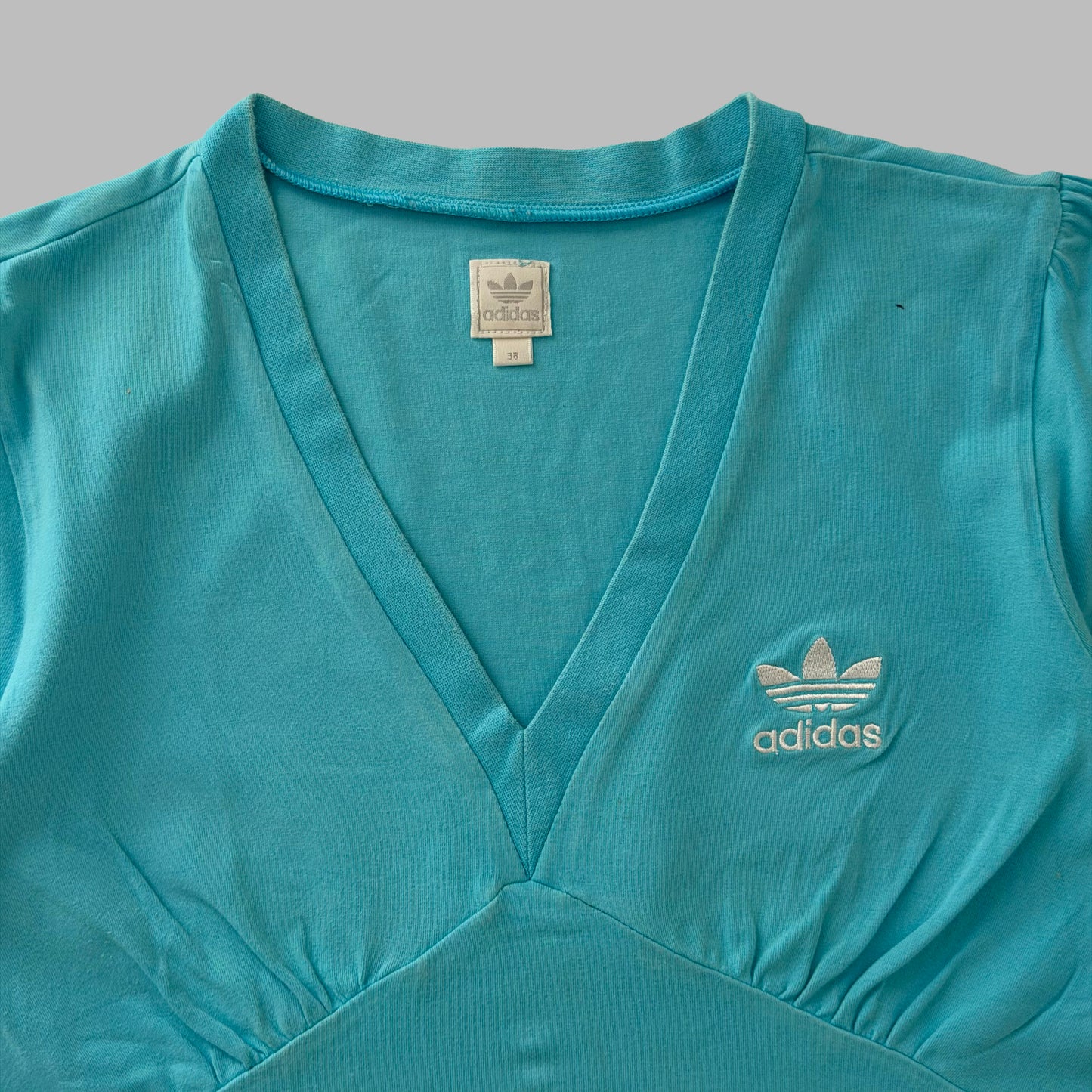 Y2K Adidas V-Neck Top - M