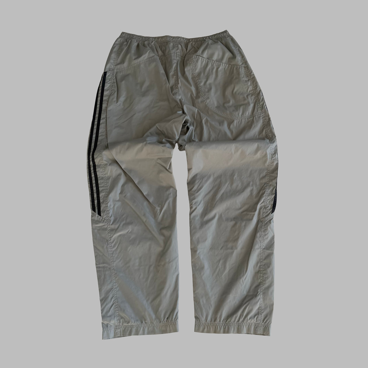Y2K Adidas Three Stripe Baggy Track Pants - L