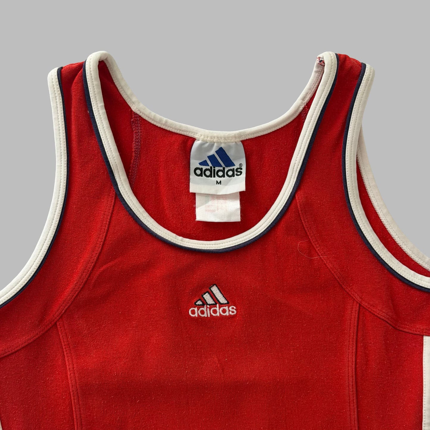 Y2K Adidas Three Stripe Activewear Racer Back Tank - M