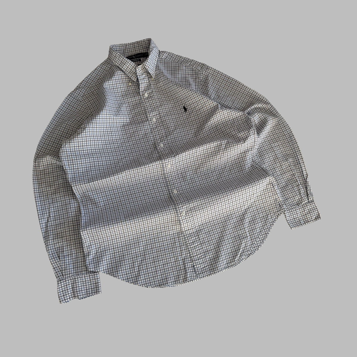 Y2K Polo Ralph Lauren Checkered Button Up Shirt - M