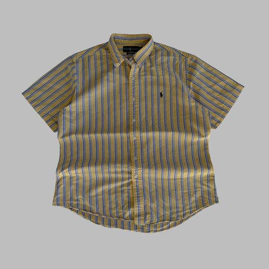 Y2K Polo Ralph Lauren Striped Button Up Shirt - L