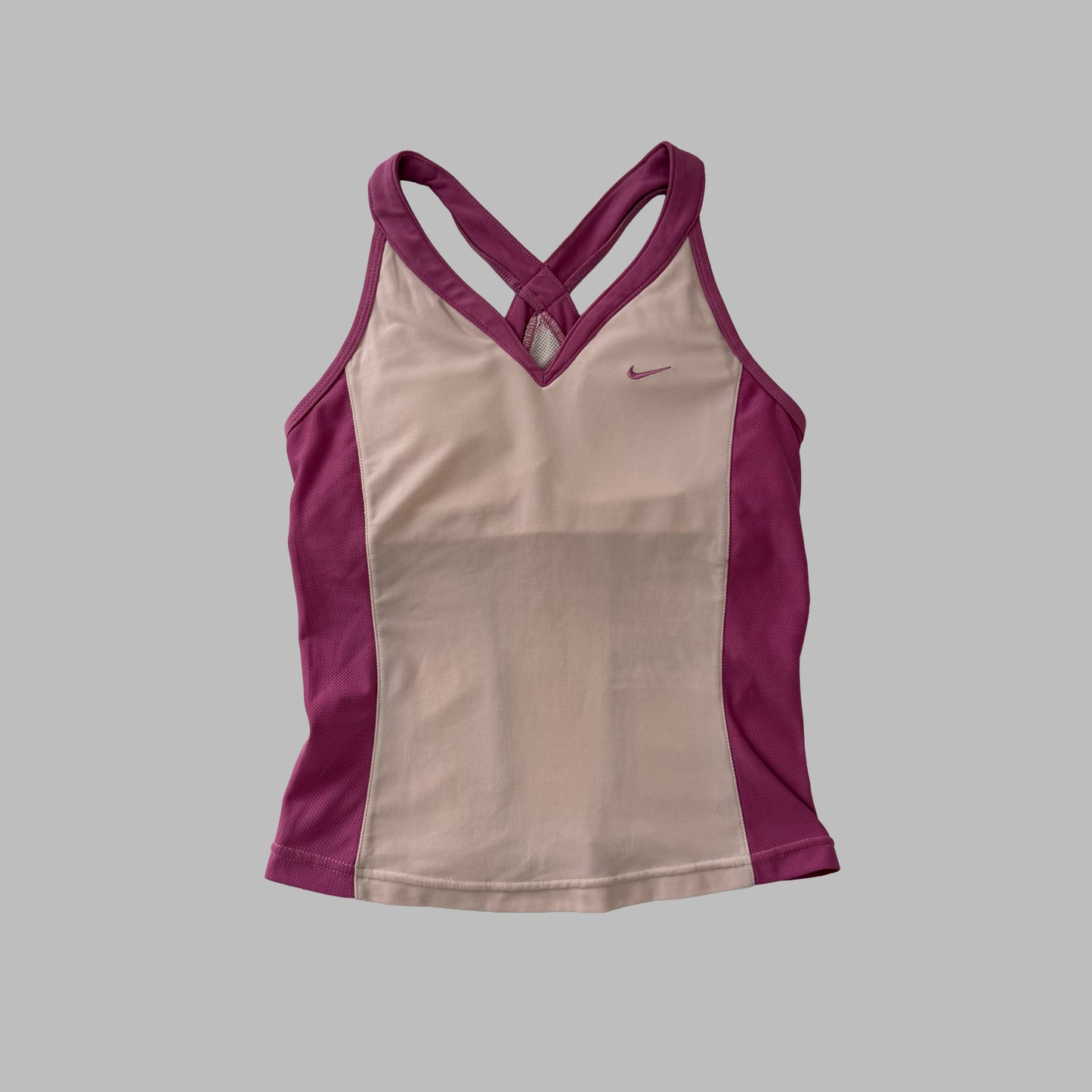 Y2K Nike Panelled Activewear Racer Back Tank - S/M