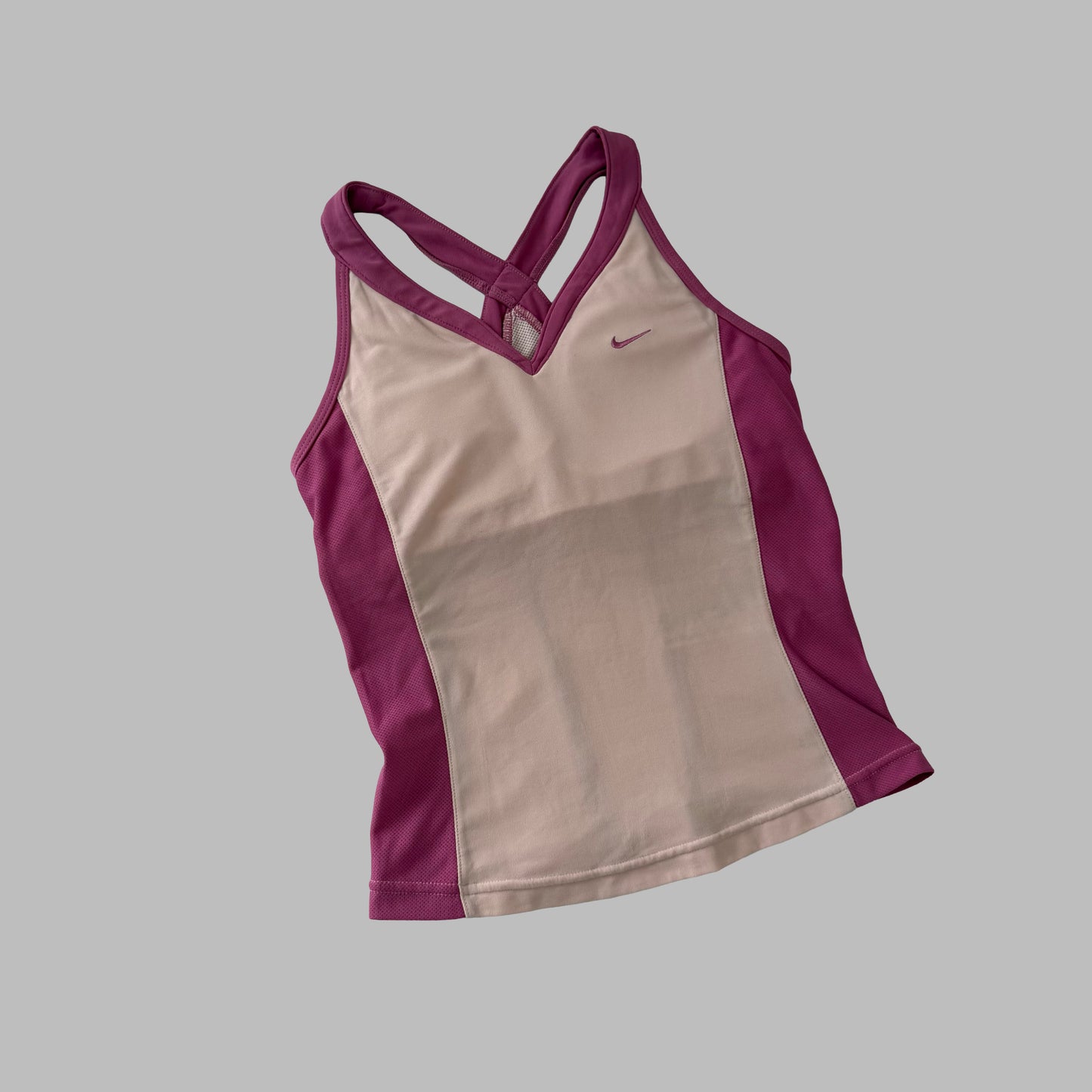 Y2K Nike Panelled Activewear Racer Back Tank - S/M