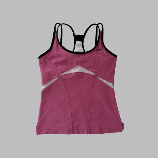 Y2K Nike Panelled Activewear Racer Back Tank - S/M