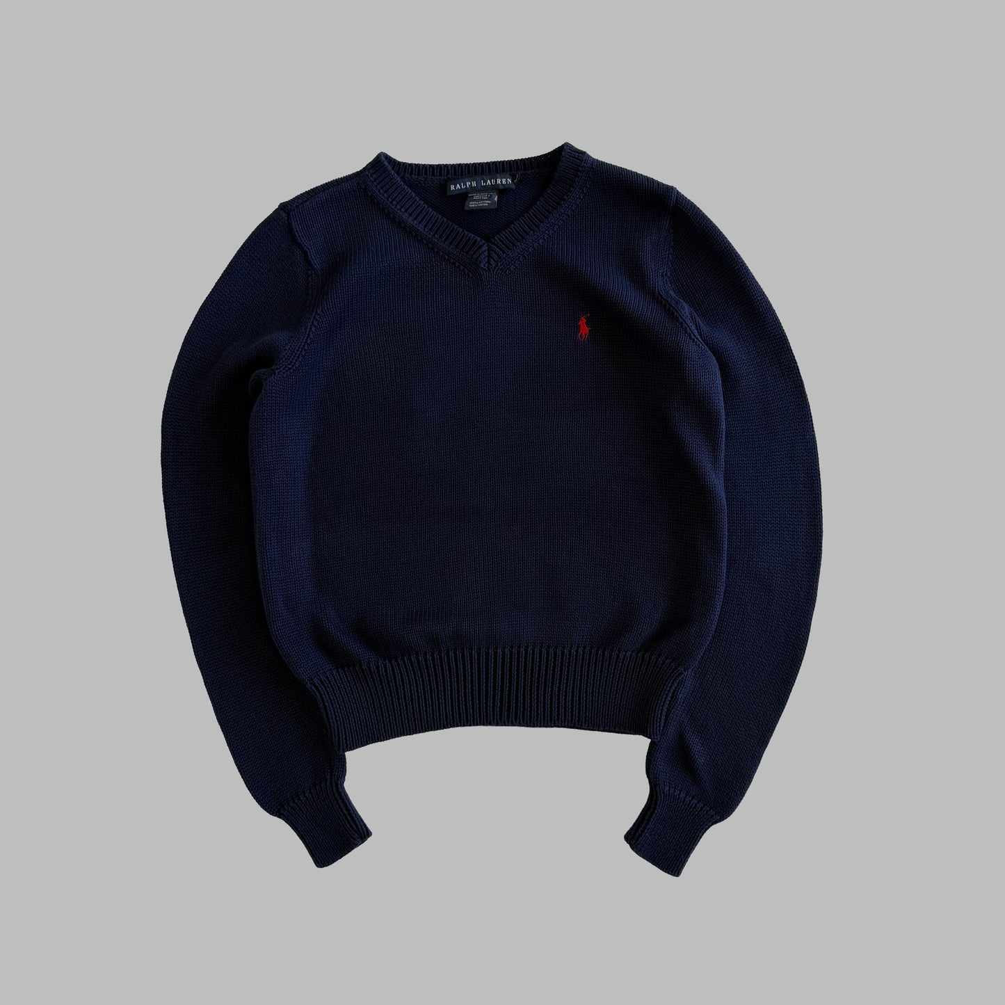 Y2K Polo Ralph Lauren V-neck Heavy Knit - M