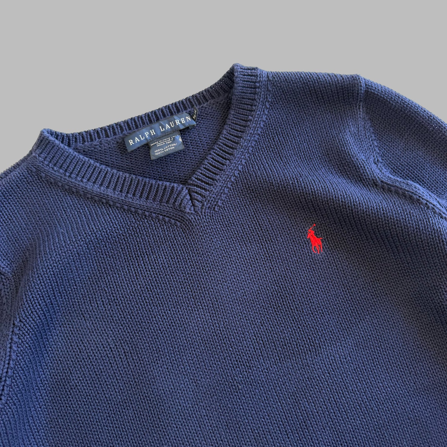 Y2K Polo Ralph Lauren V-neck Heavy Knit - M