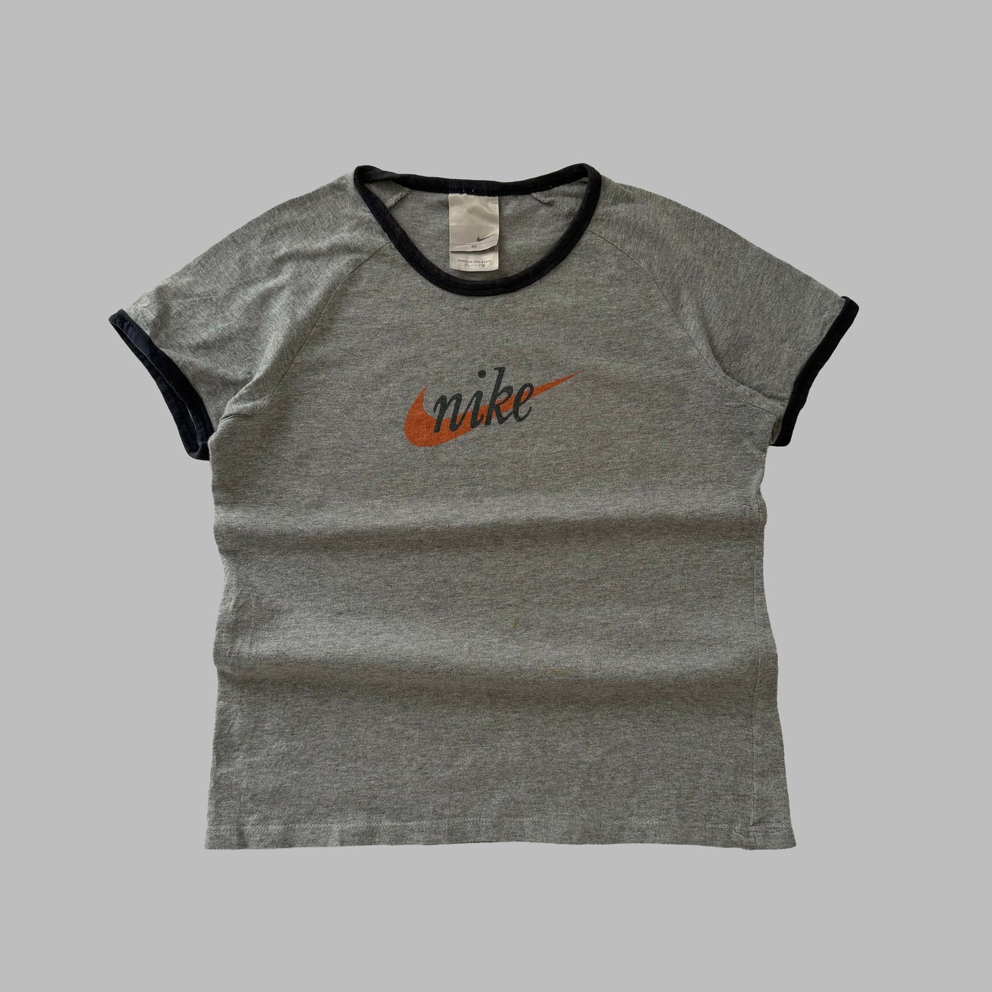 Y2K Nike Spell Out Ringer Tee - M