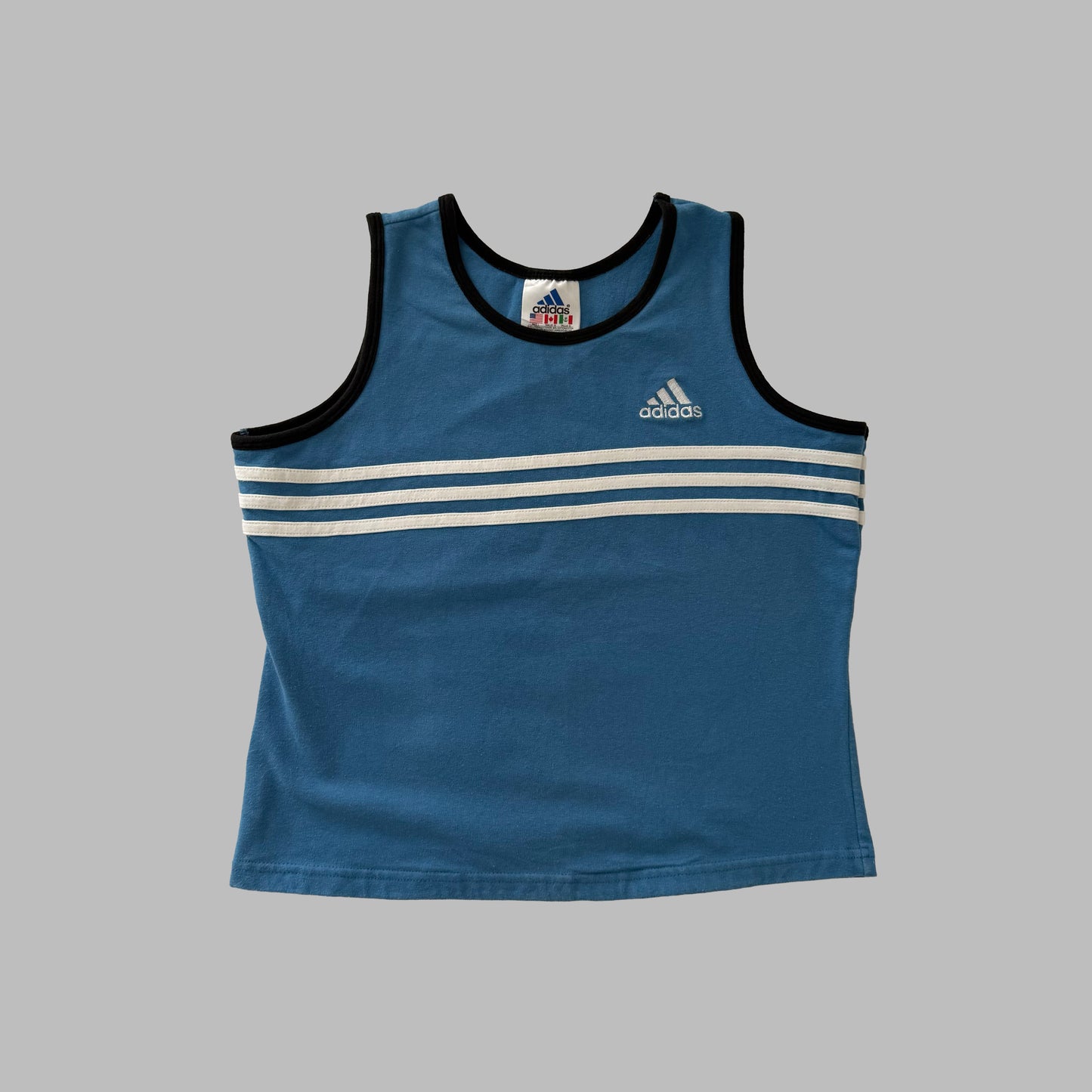 90s Adidas Striped Ringer Tank - L