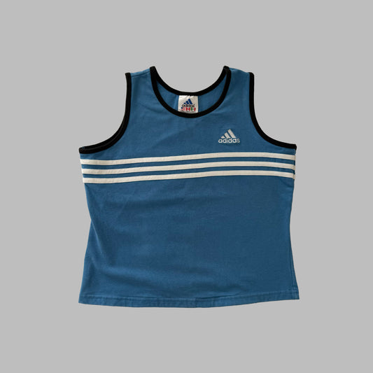 90s Adidas Striped Ringer Tank - L