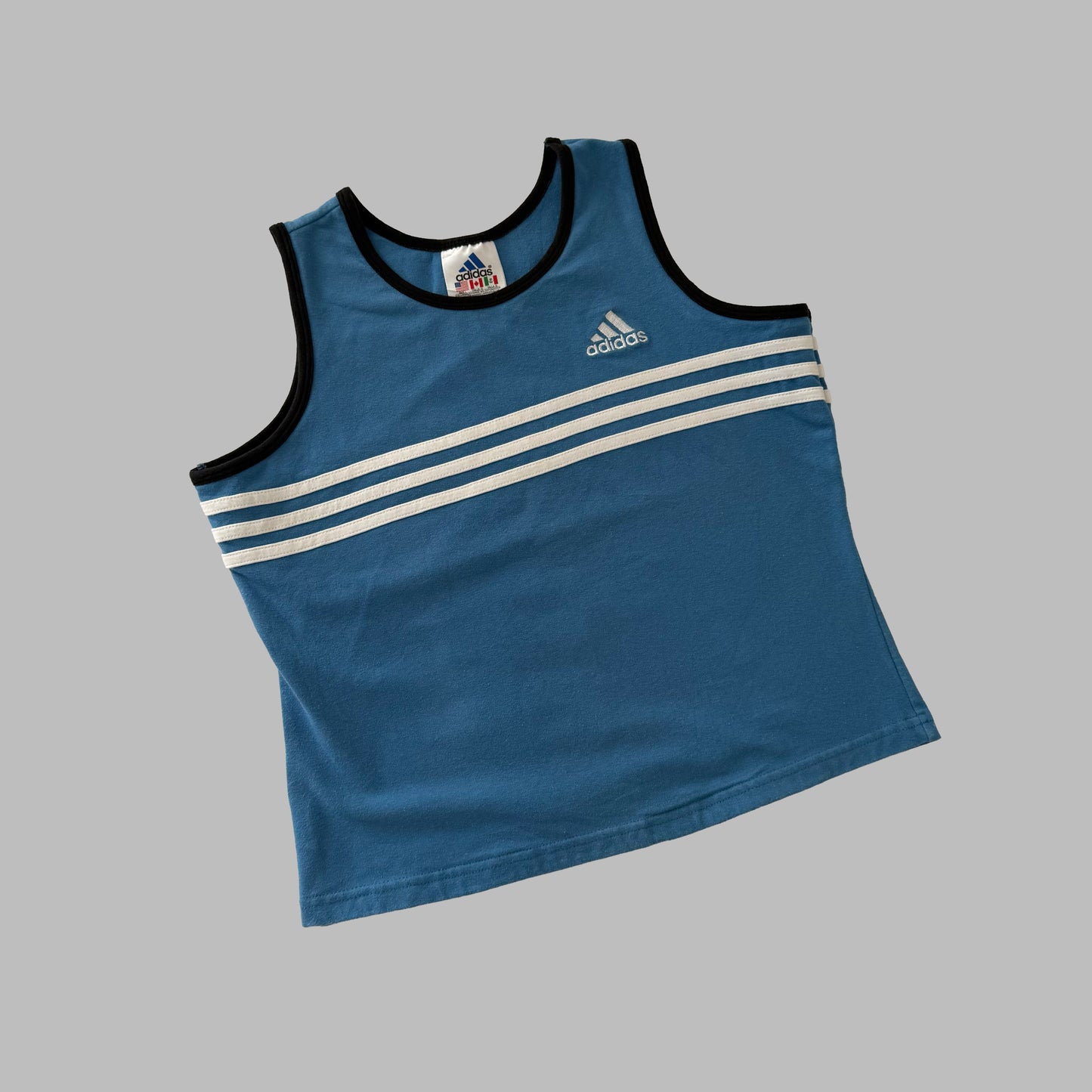 90s Adidas Striped Ringer Tank - L