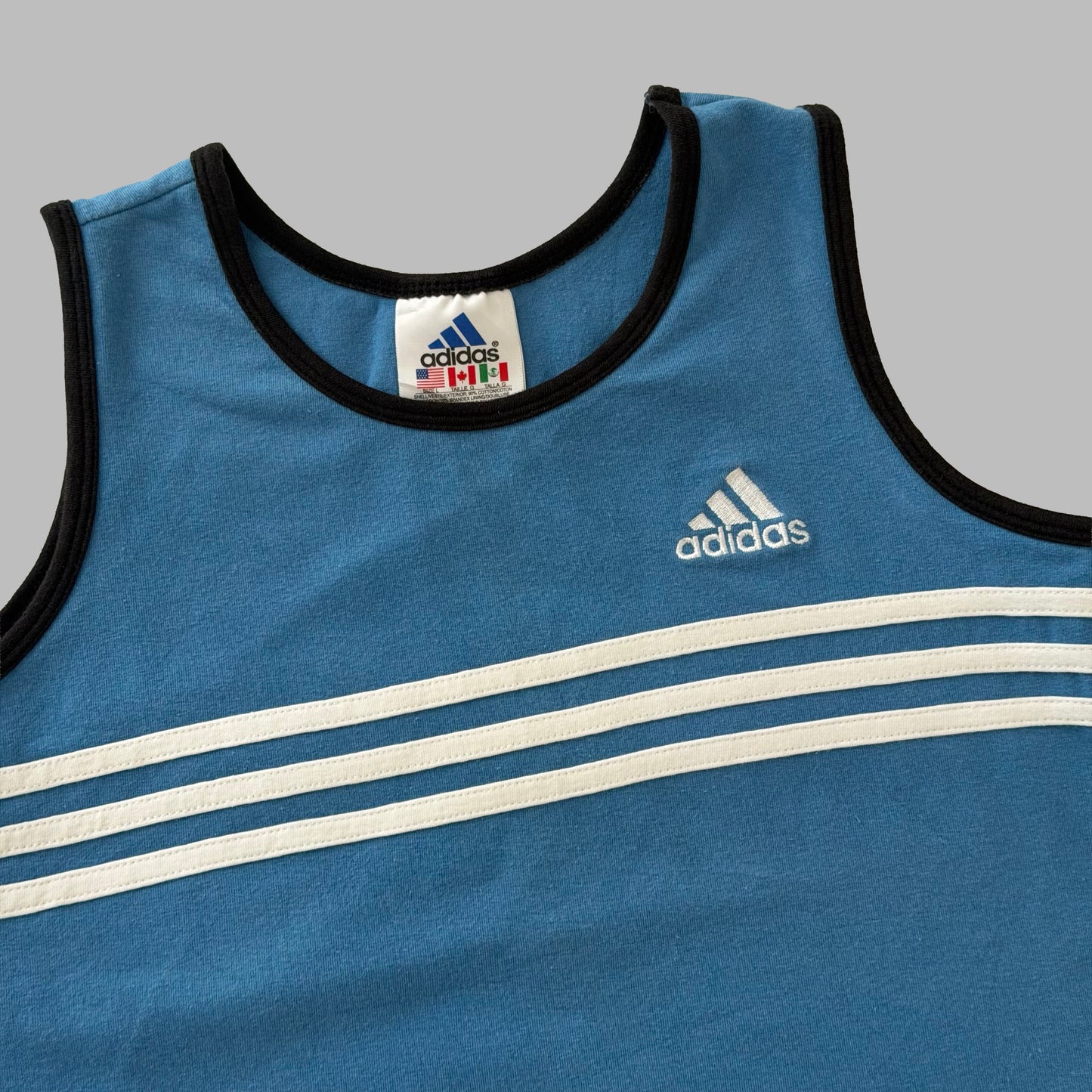 90s Adidas Striped Ringer Tank - L