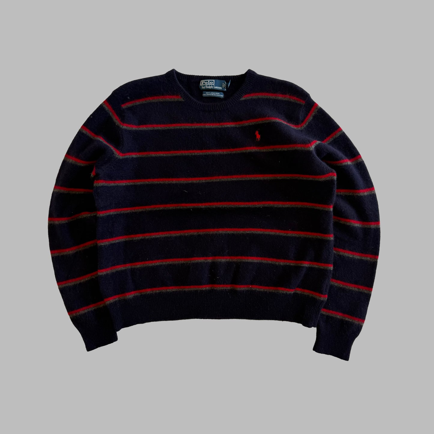 90s Polo Ralph Lauren Striped Lambswool Heavy Knit - M
