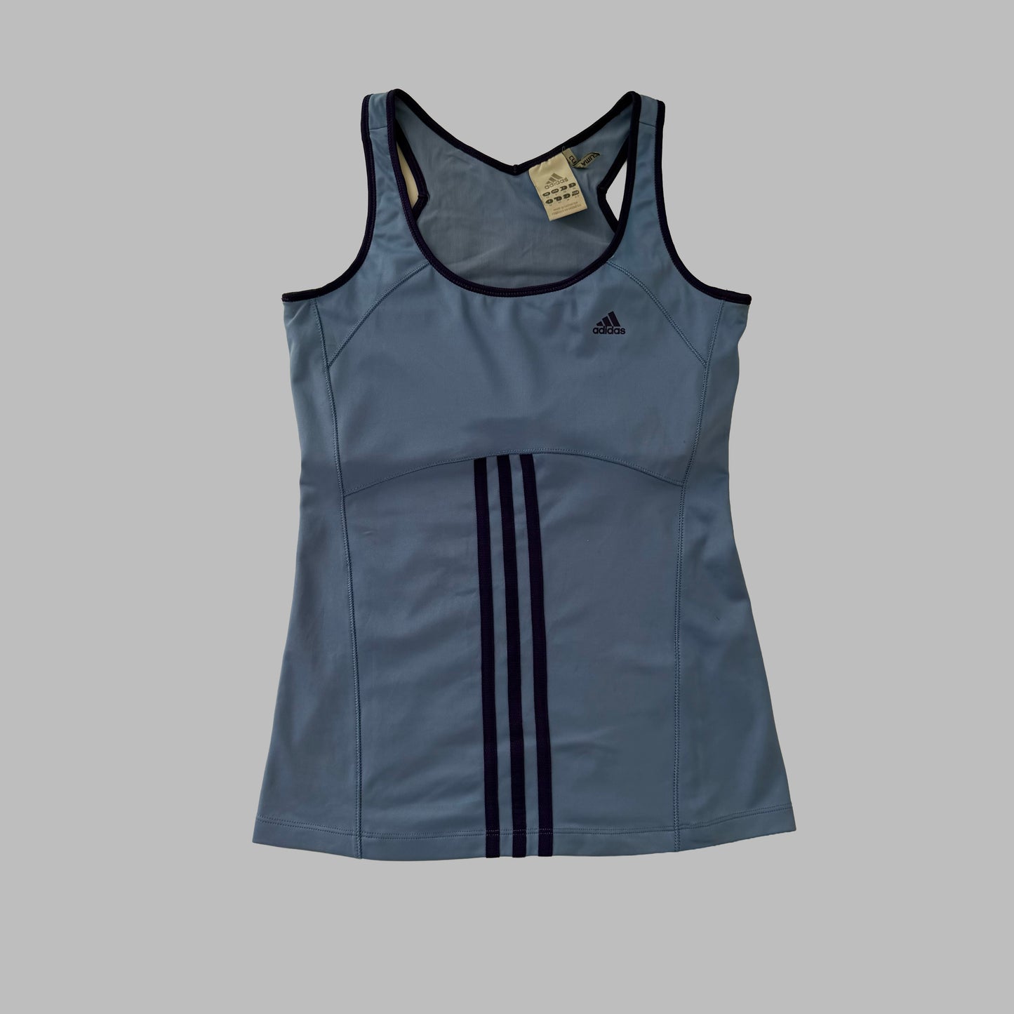 Y2K Adidas Three Stripe Activewear Tank - M