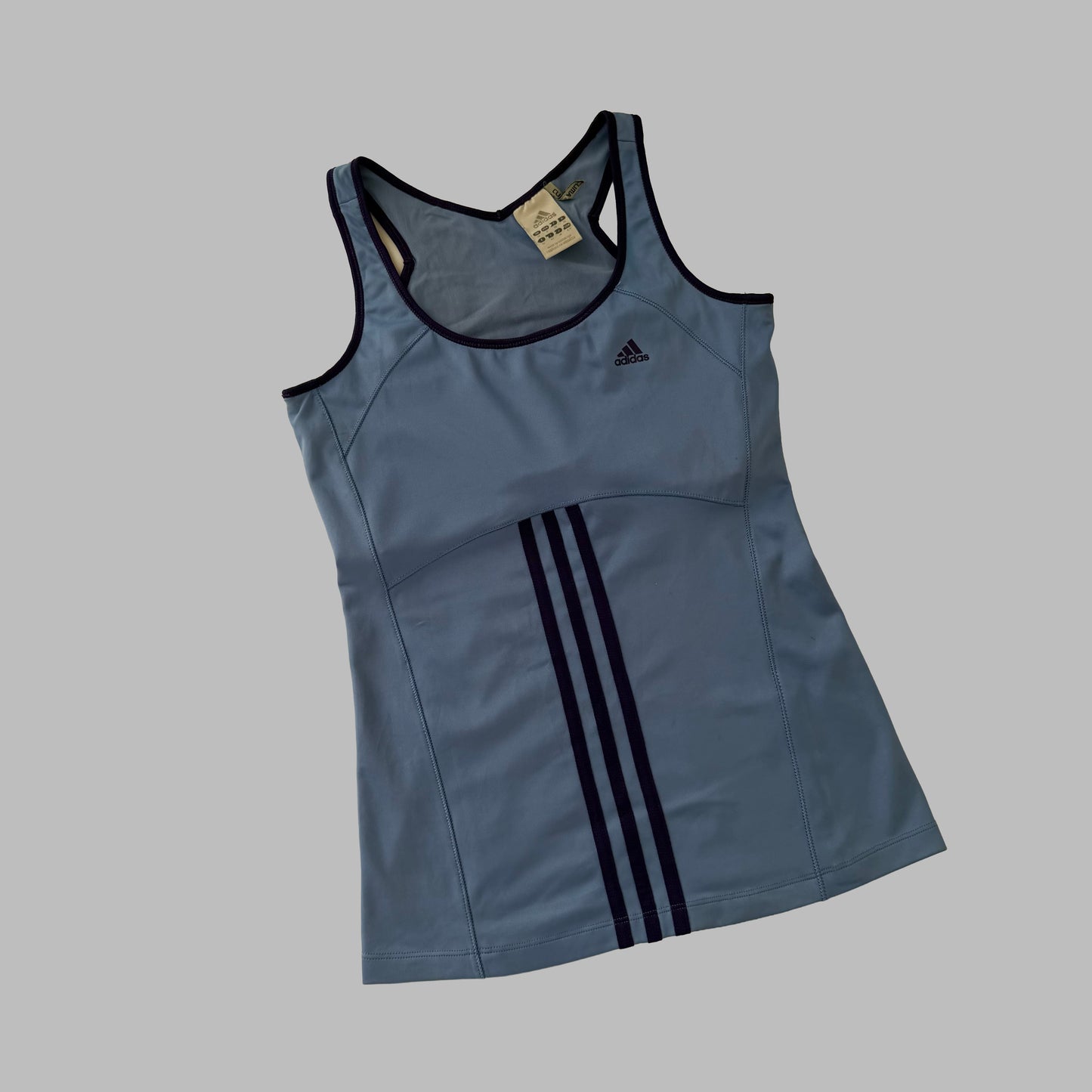 Y2K Adidas Three Stripe Activewear Tank - M