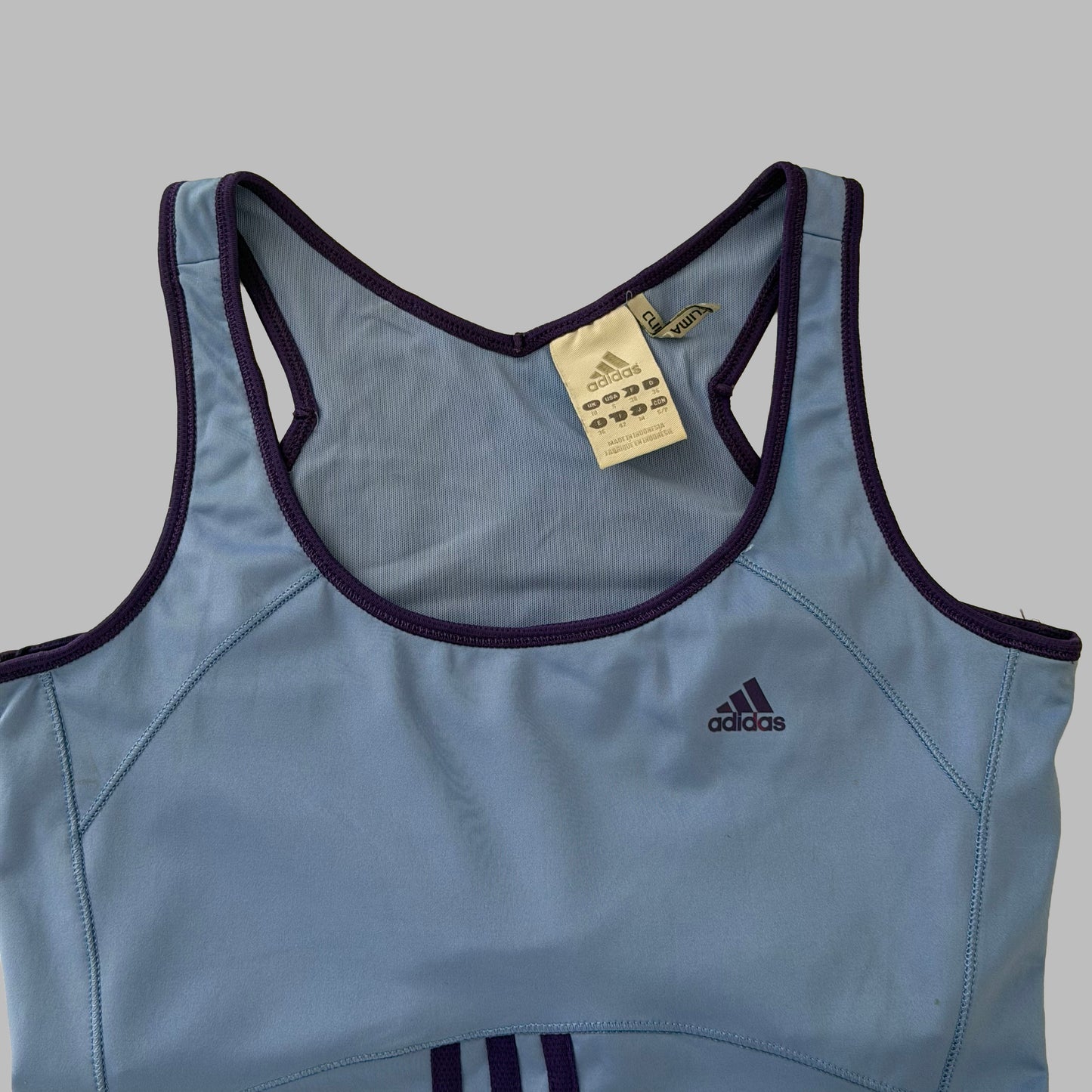Y2K Adidas Three Stripe Activewear Tank - M
