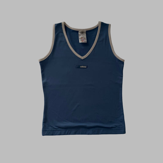 Y2K Adidas V-Neck Activewear Tank - S