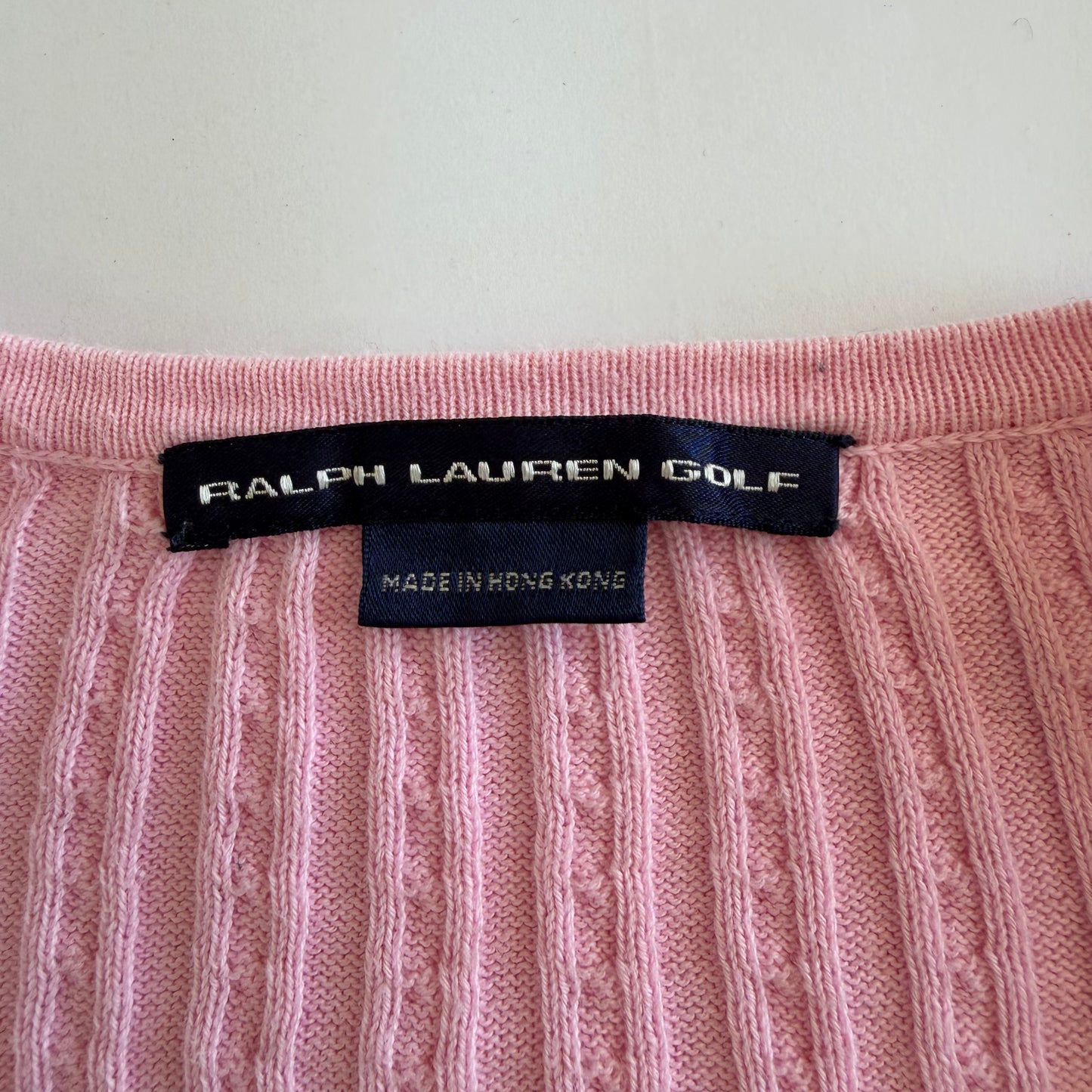 Y2K Polo Ralph Lauren Cable Knit Cardigan - L