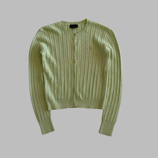 Y2K Polo Ralph Lauren Cable Knit Cardigan - S