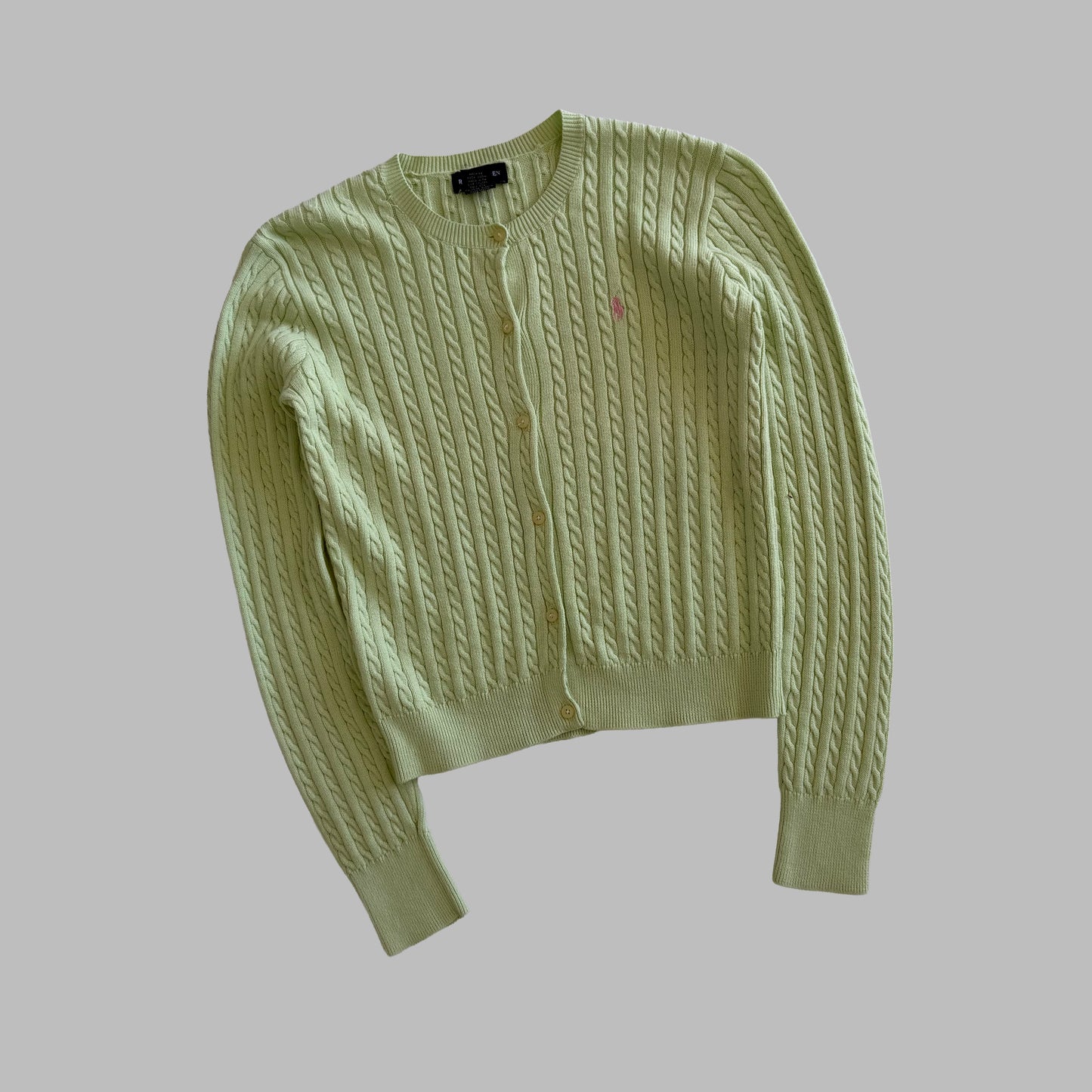 Y2K Polo Ralph Lauren Cable Knit Cardigan - S
