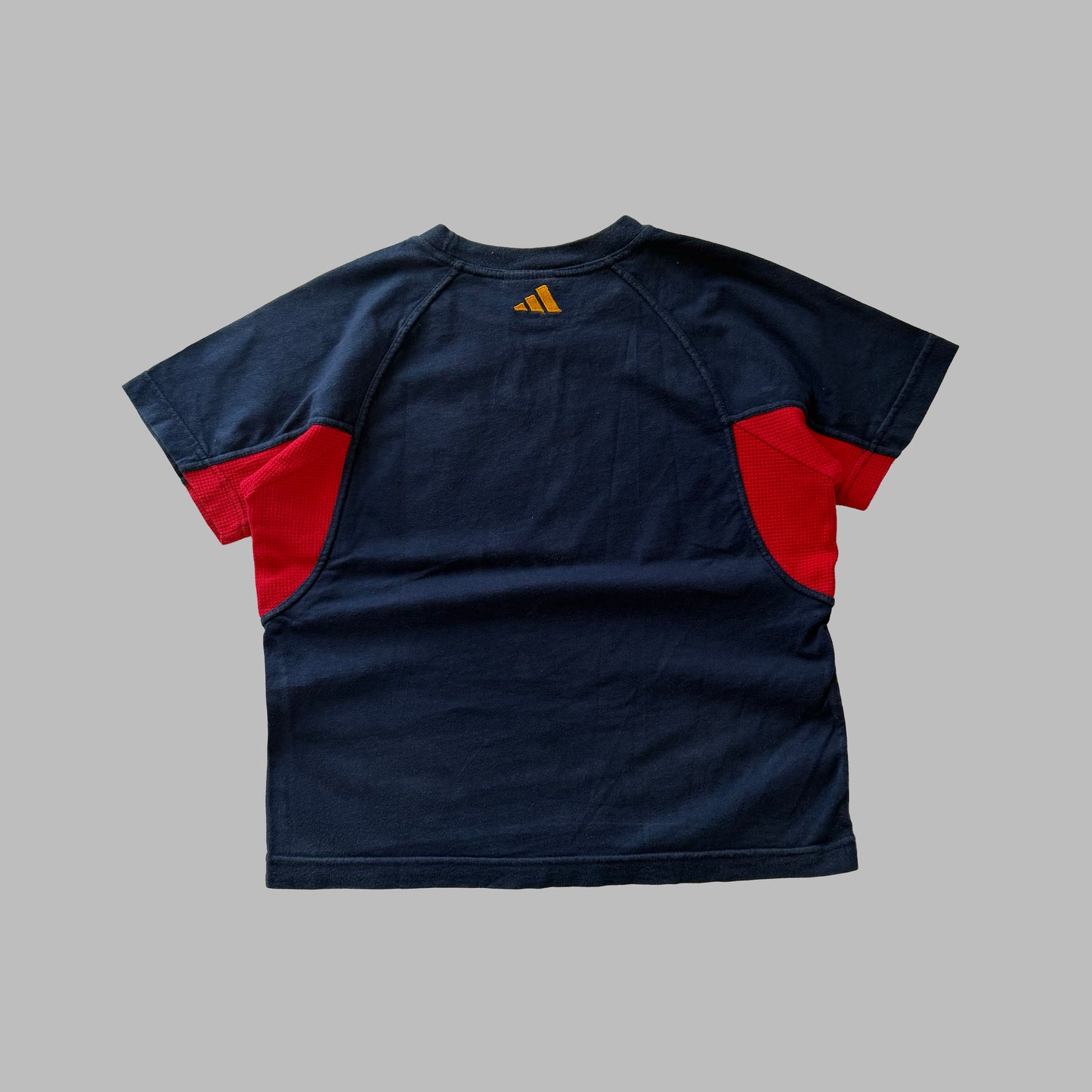 90s Adidas Spell Out Panelled Tee - M