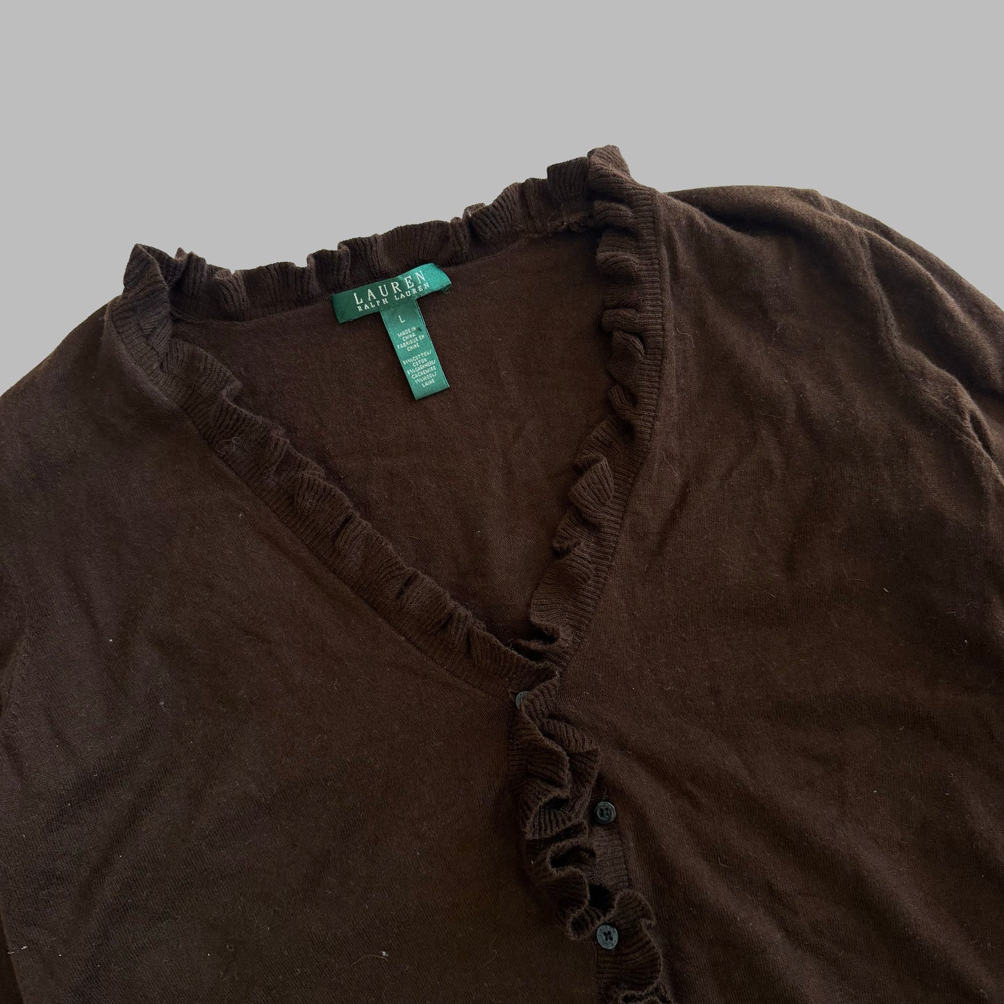 Y2K Polo Ralph Lauren Lightweight Cardigan - L