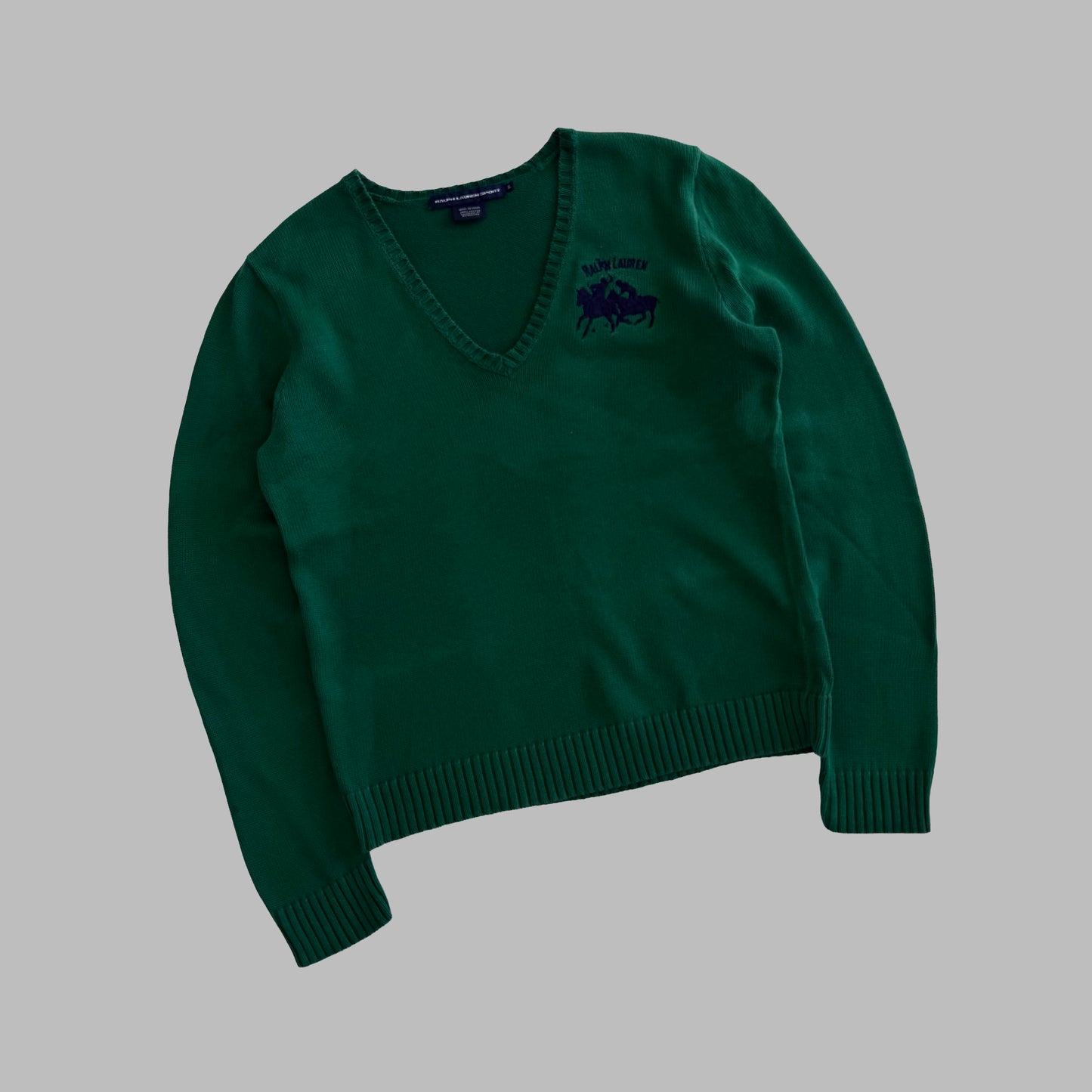 Y2K Polo Ralph Lauren V-neck Heavy Knit - XL